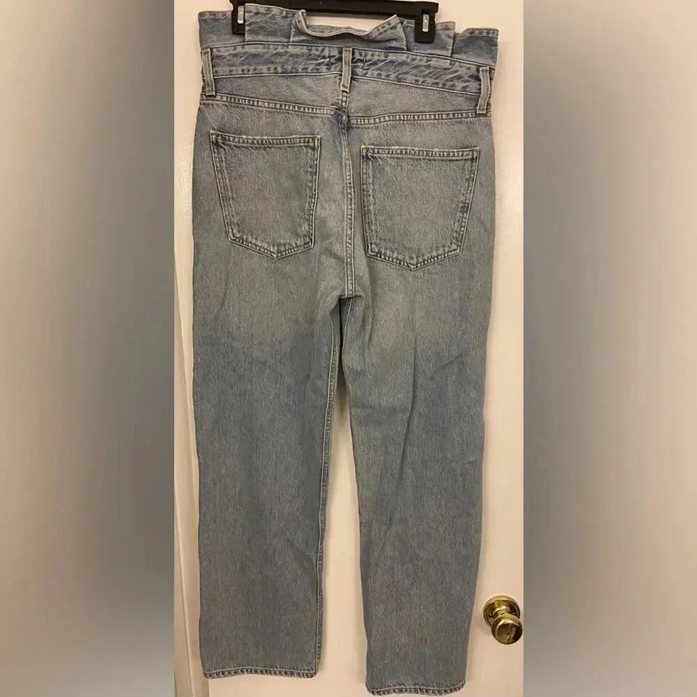AGOLDE Lettuce Waist Wide Leg Jeans Revival Light Wash Size 30 - Picture 6 of 11
